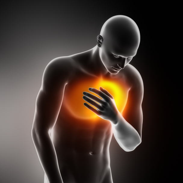 Heart-attack pain in chest - Photo, Image