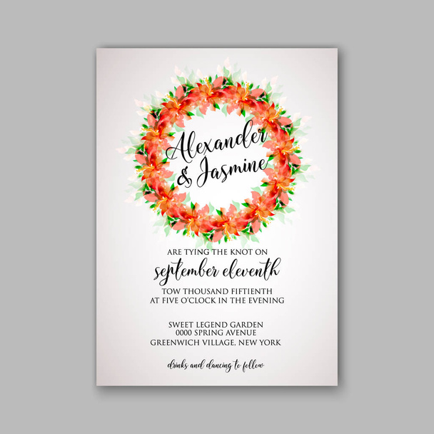 ロマンチックなピンクの牡丹花束花嫁の結婚式の招待状のデザイン テンプレート - ベクター画像