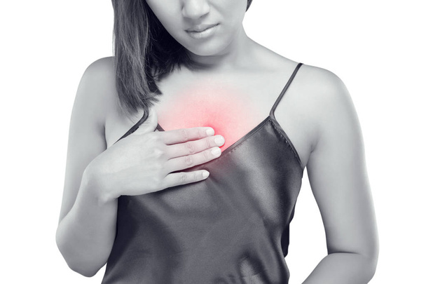 Woman with symptomatic acid reflux or heartburn - Photo, Image
