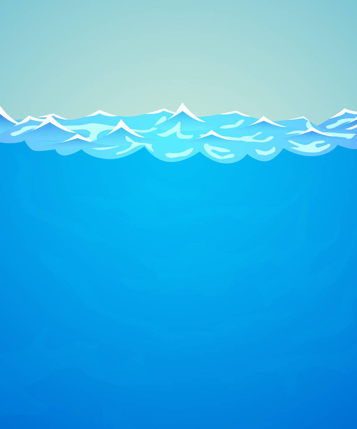 Underwater vector background. Sea or ocean water and waves. - Vector, Image
