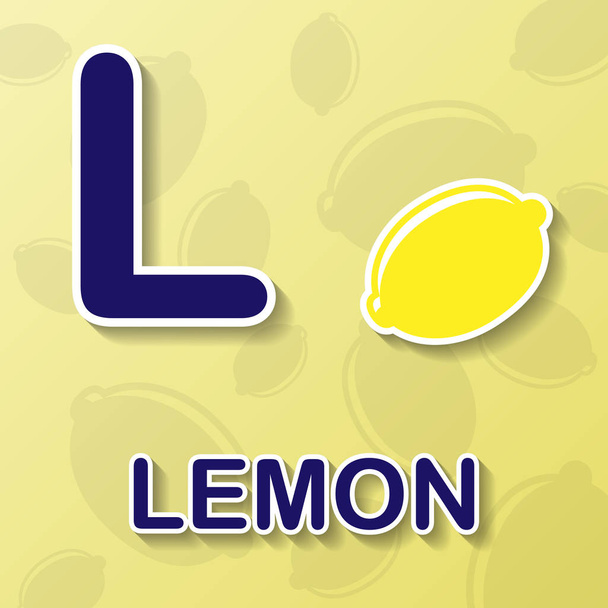 レモン アルファベット背景 - ベクター画像