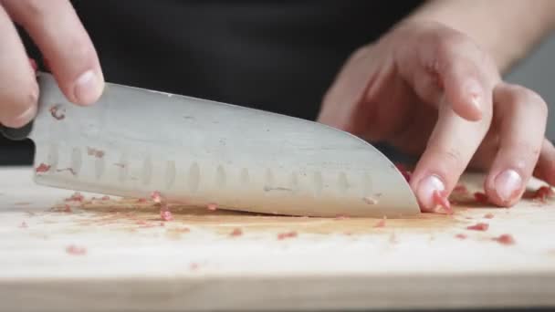 Male hands making mincemeat for burger - Felvétel, videó