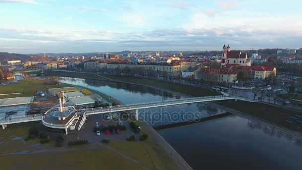 Luftaufnahme der Innenstadt von Vilnius - Filmmaterial, Video