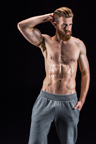 shirtless bodybuilder posing  - Foto, afbeelding