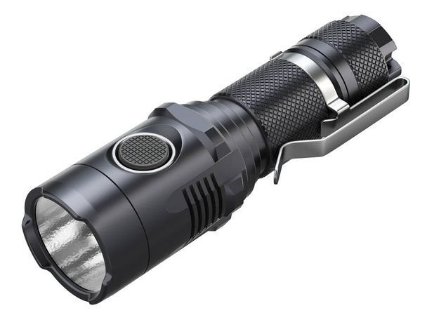 Musta moderni LED taktinen taskulamppu
  - Valokuva, kuva