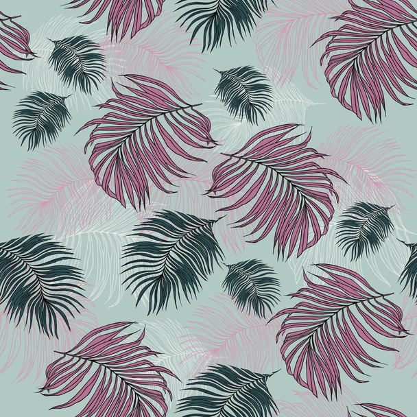 Seamless Pattern made from tropical Palm Leaves - Foto, Imagem