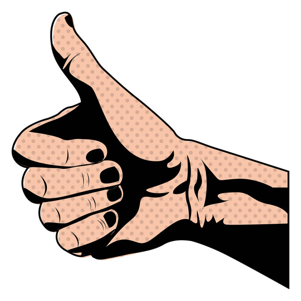 silueta pleti ruky s signál palec nahoru - Vektor, obrázek