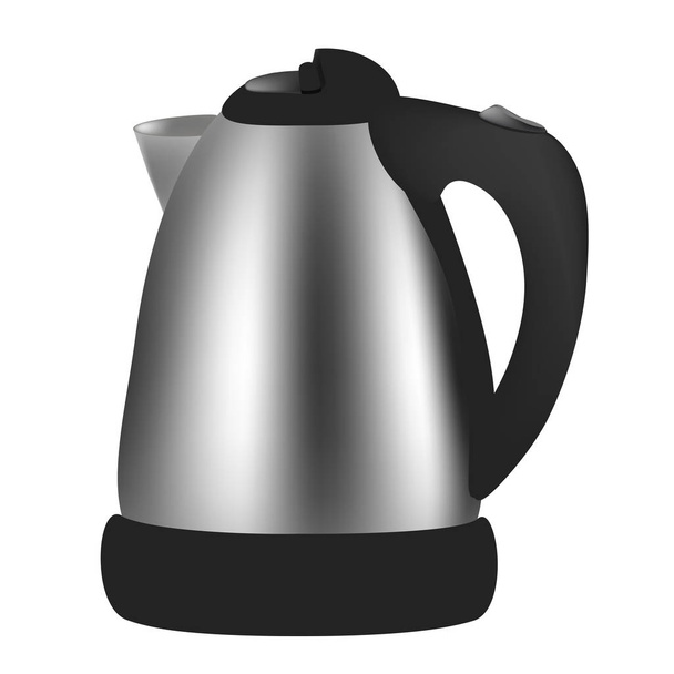 Vector electric kettle on white background. - Vecteur, image