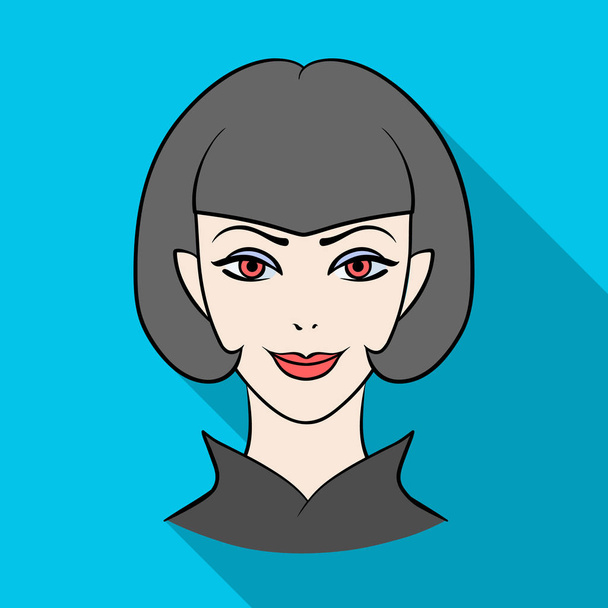Avatar girl with short hair.Avatar and face single icon in flat style vector symbol stock illustration. - Vector, afbeelding