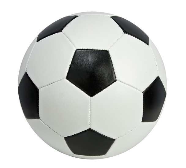 Pelota de fútbol de cuero aislado en blanco - Foto, Imagen