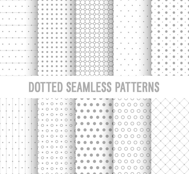 Dotted seamless patterns collection. - Vector, Image