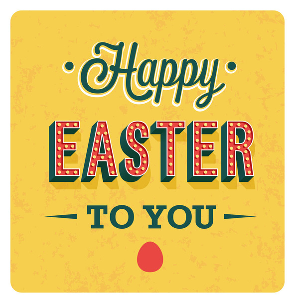 Happy Easter Day vintage greeting card. - Vector, Image