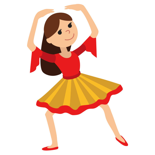 Girl dancing, vector illustration - Wektor, obraz