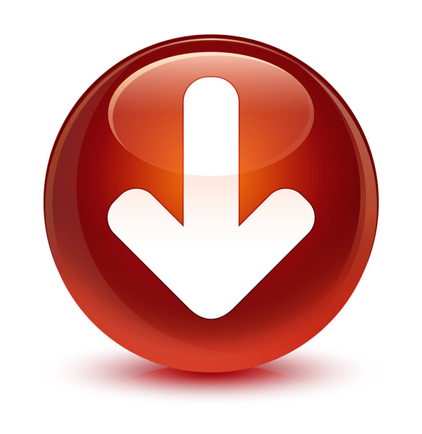 Download arrow icon glassy brown round button - Foto, Bild