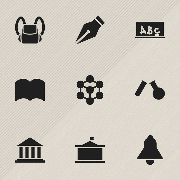 Set de 9 iconos de graduación editables. Incluye símbolos tales como molécula, univercidad, fial y más. Puede ser utilizado para el diseño de la tela, móvil, interfaz de usuario e infografía
. - Vector, Imagen