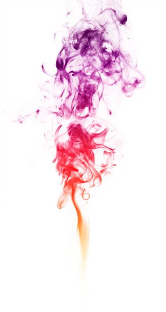 Colorful fantasy smoke on white background - Foto, afbeelding