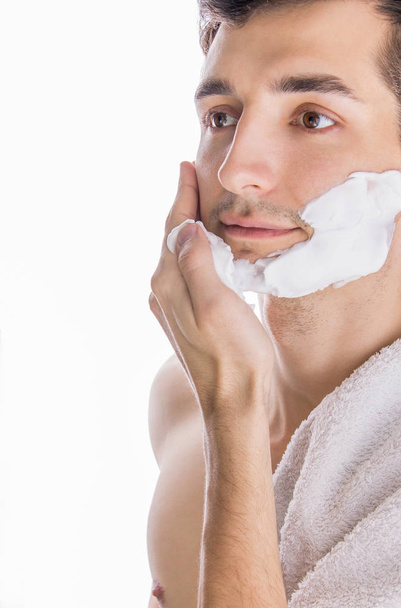 Man applying shaving foam - Foto, Imagen