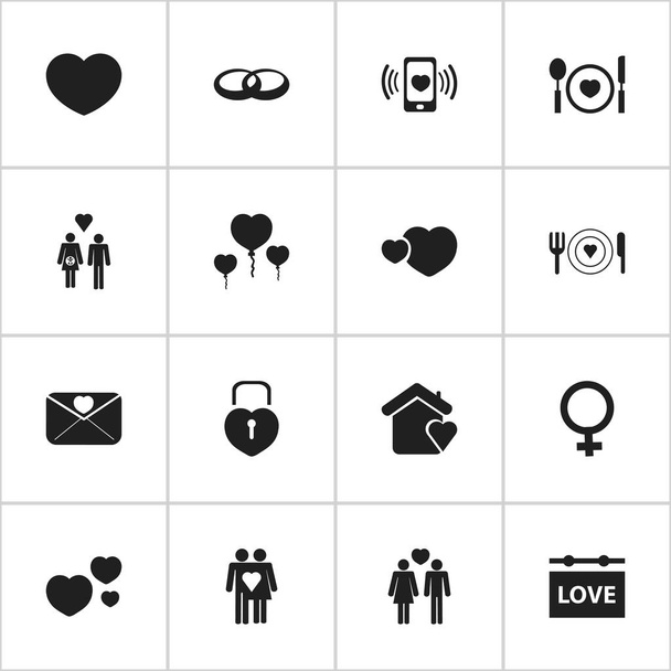 Set van 16 bewerkbare passie iconen. Bevat symbolen zoals lieve, ziel, liefde brief en meer. Kan worden gebruikt voor Web, Mobile, Ui en Infographic Design. - Vector, afbeelding