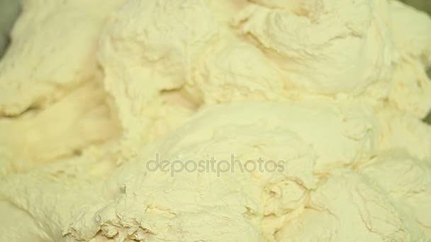 Bakery. Dough in a container. Close-up. - Footage, Video