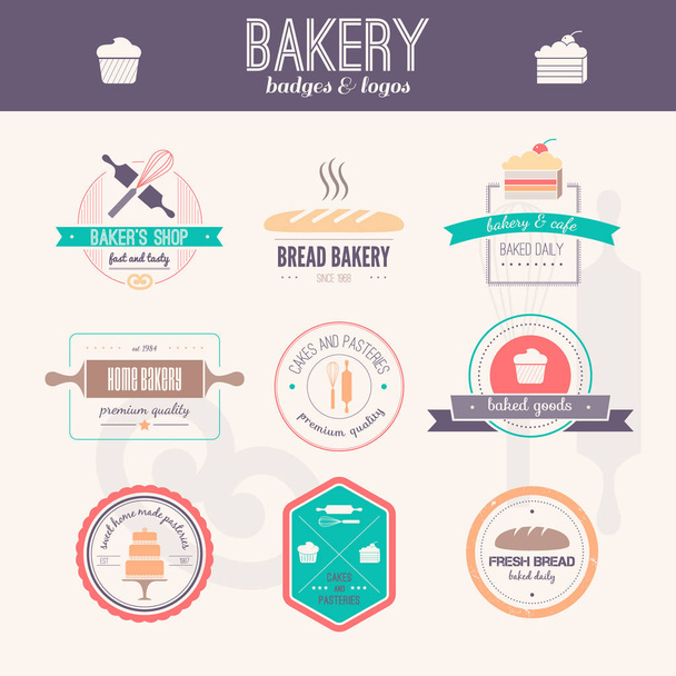 Set of Bakery Logos - Vetor, Imagem