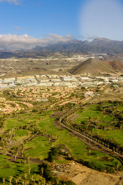 Aerial view of Tenerife. View from airplane window - Zdjęcie, obraz