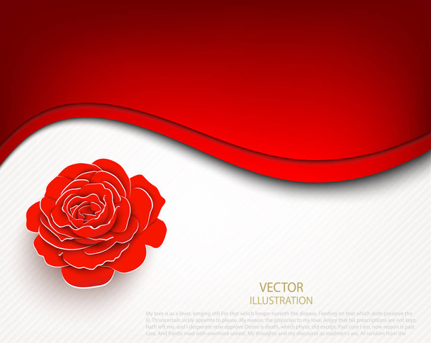 Paper flower. Rose cut out of paper. Red rose. Background. Illustration  - Photo, Image