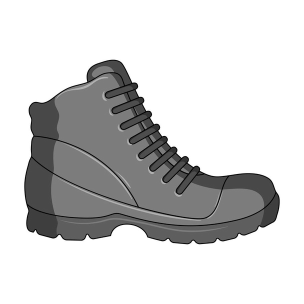 Grey men shoes oxfords. Casual shoes for autumn and spring .Different shoes single icon in monochrome style vector symbol stock illustration. - Вектор,изображение