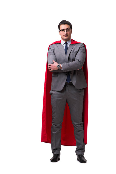 Super herói empresário isolado em branco - Foto, Imagem