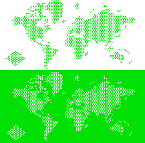  World map. Green. Illustration - Photo, Image