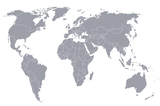 Политическая карта мира. Серая карта мира. Иллюстрация
 - Фото, изображение