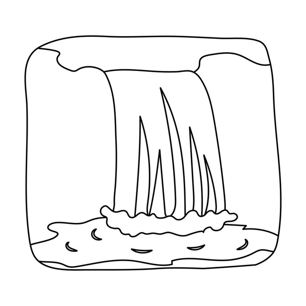 Canadian waterfall. Canada single icon in outline style vector symbol stock illustration web. - Vettoriali, immagini