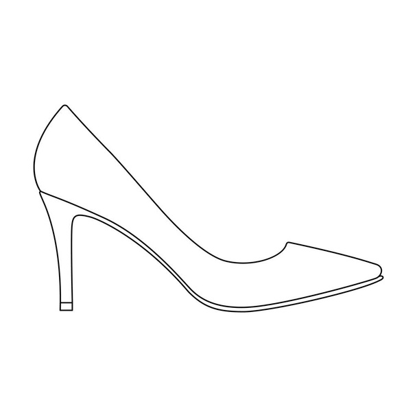 Black womens highheeled shoes exit in a dress.Different shoes single icon in outline style vector symbol stock illustration. - Vettoriali, immagini