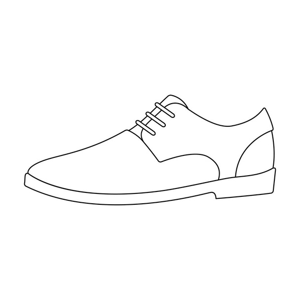 Mens leather shiny shoes with laces. Shoes to wear with a suit.Different shoes single icon in outline style vector symbol stock illustration. - Vetor, Imagem