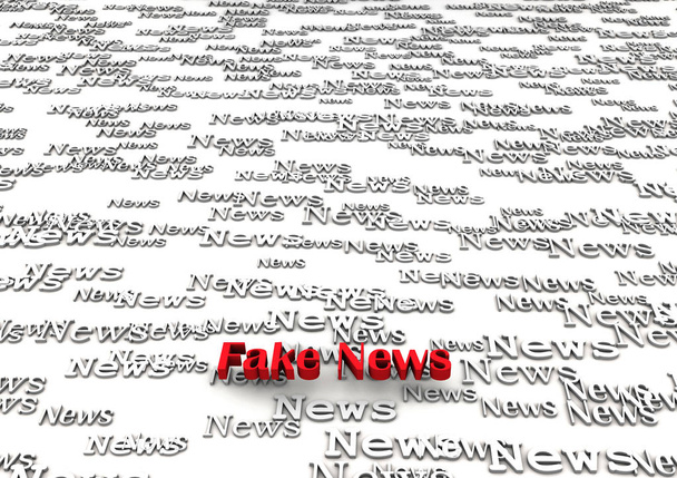 abstract fake news on white background 3D rendering - Photo, Image