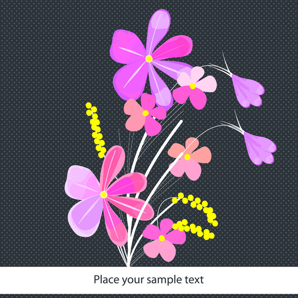 Card with flowers - Vector, imagen