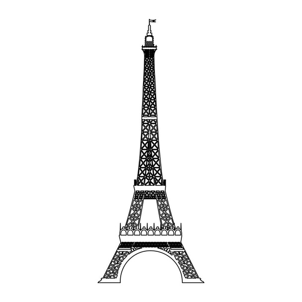 Eiffel toren geïsoleerde pictogram - Vector, afbeelding