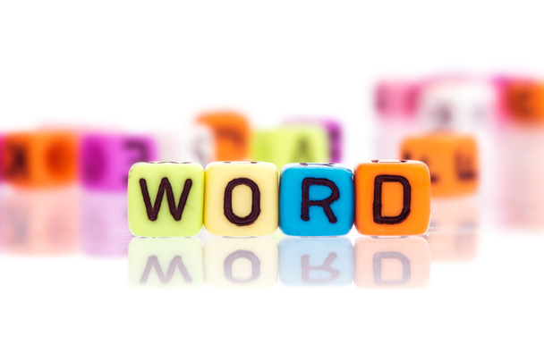 színes ábécé szót kocka, szó - Fotó, kép
