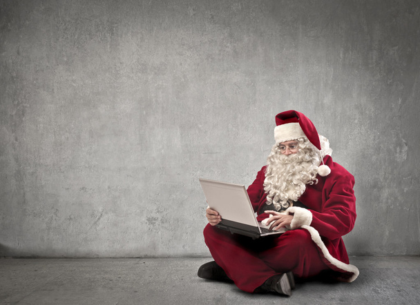 Santa Claus Laptop - Foto, afbeelding