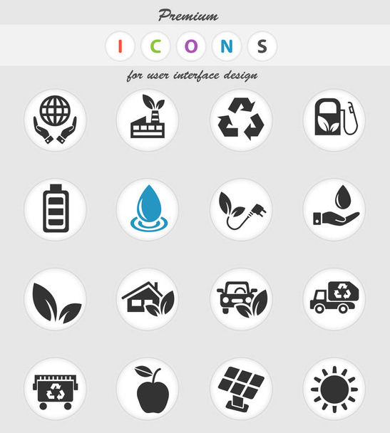 Conjunto de ícones de energia alternativa - Vetor, Imagem