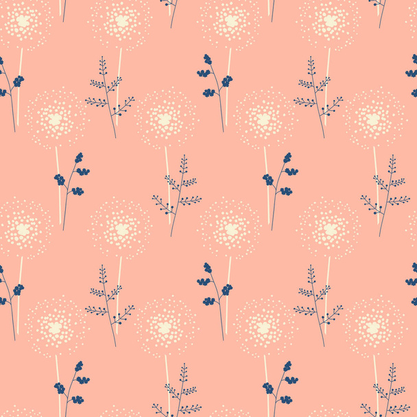 seamless pattern with stylized dandelions - Vektor, kép