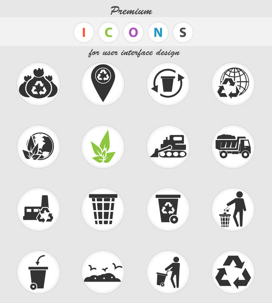 Conjunto de iconos de basura
 - Vector, Imagen