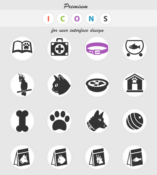 Ensemble d'icônes Produits pour animaux
 - Vecteur, image