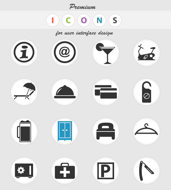 hotel room services icon set - Vector, Image