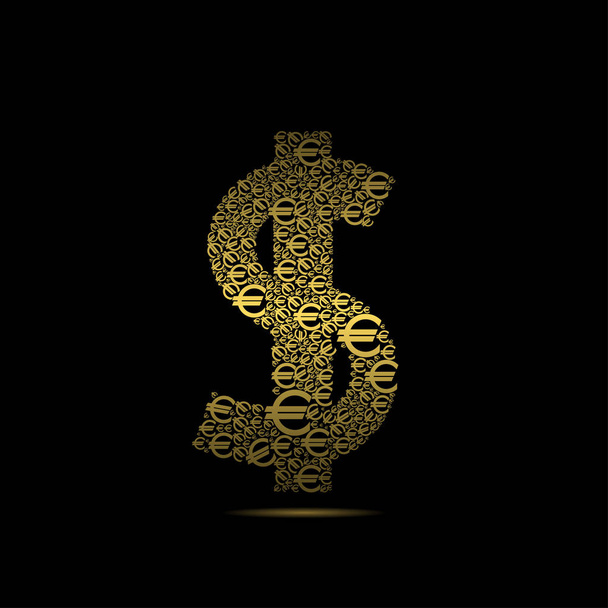 Goldenes Dollarzeichen - Vektor, Bild