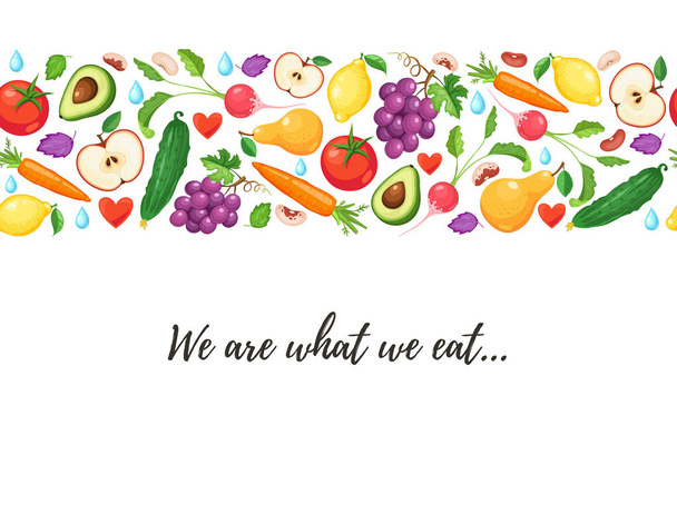 healthy eating poster - Vector, Image