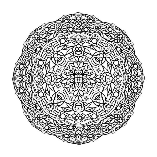  Mandala monocromo. elemento de diseño étnico, religioso
 - Vector, imagen