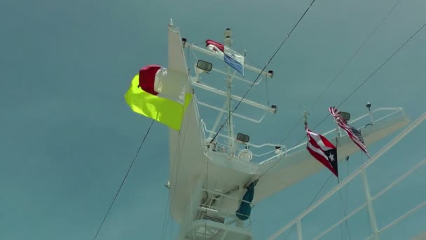 クルーズ船の色付きフラグ - 映像、動画