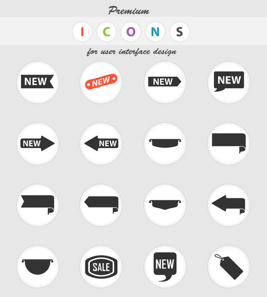 sticker en label icoon set - Vector, afbeelding