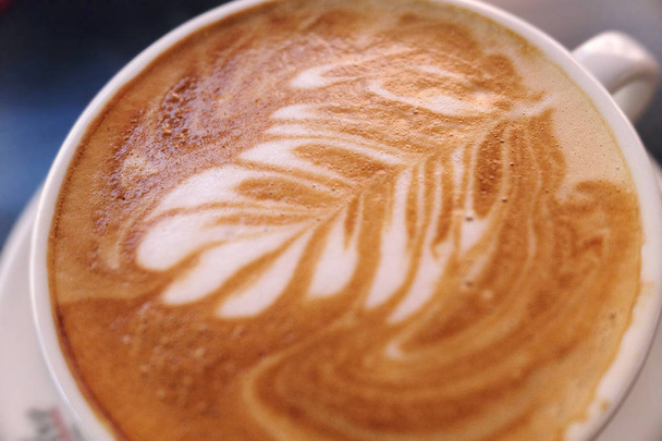koffie met latte art - Foto, afbeelding