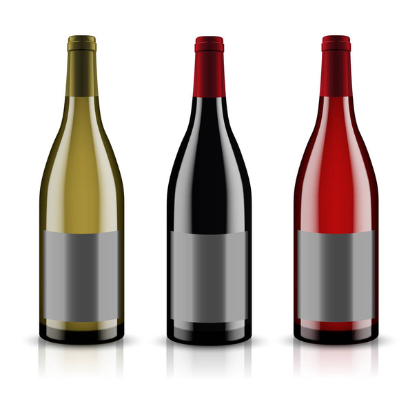 Mockup wine bottle. vector design. - Вектор, зображення